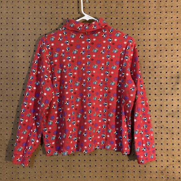 VTG Christmas Sweater Turtleneck Carolyn Taylor Red Penguin XL 90s Mom Snowflake - Picture 4 of 6